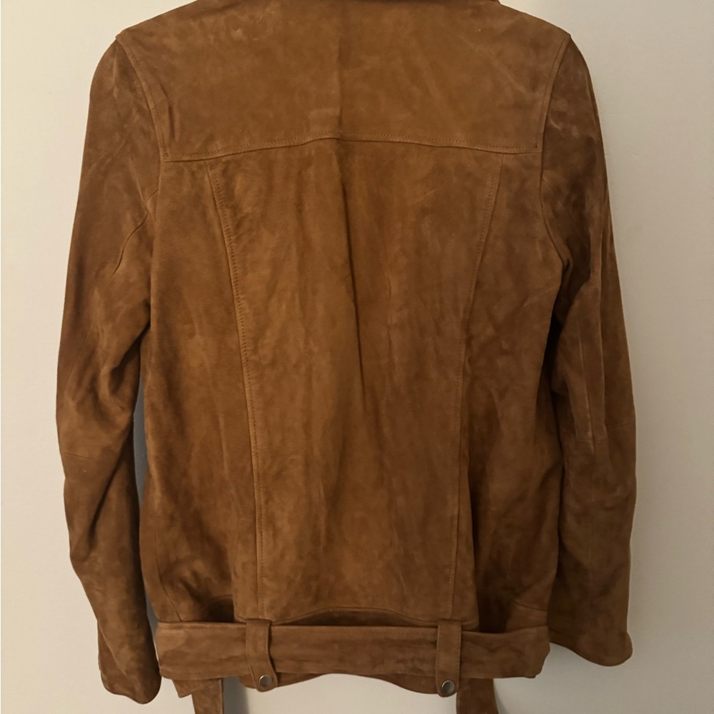 NWOT Abercrombie & Fitch GENUINE Brown Suede Jacket - Picture 7 of 10